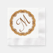 Monogramm mit zwei Tone-Gold-Rahmen Serviette (Vorderseite)