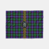 Monogramm Mitchell Tartan Fleecedecke (Vorderseite (Horizontal))