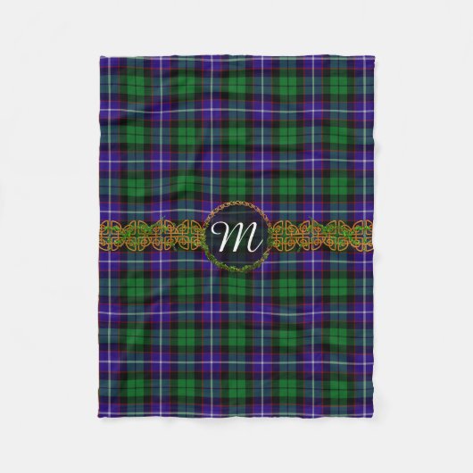 Monogramm Mitchell Tartan Fleecedecke (Vorderseite)