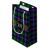 Monogramm Mitchell Tartan Kleine Geschenktüte (Vorderseite Schrägansicht)
