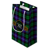 Monogramm Mitchell Tartan Kleine Geschenktüte (Rückseite Schrägansicht)