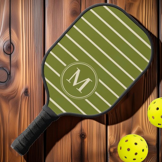 Monogramm Mitte des Jahrhunderts Streifen Willow G Pickleball Schläger
