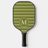 Monogramm Mitte des Jahrhunderts Streifen Willow G Pickleball Schläger (Vorderseite)