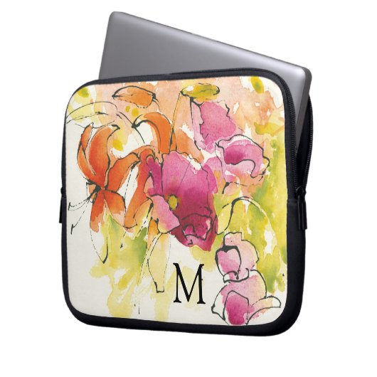 Monogramm | Mitte Juli Laptopschutzhülle (Vorderseite Links)