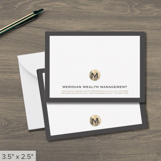 Monogramm-Mitteilungskarten für klassische Unterne Mitteilungskarte