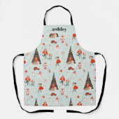 Monogramm | Mittelalter Moderne Weihnachten Schürze (Vorderseite)