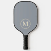 Monogramm Mittelgrau-Solid-Dove-Grau-Farbe Pickleball Schläger (Vorderseite)