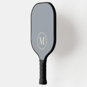 Monogramm Mittelgrau-Solid-Dove-Grau-Farbe Pickleball Schläger (Links)