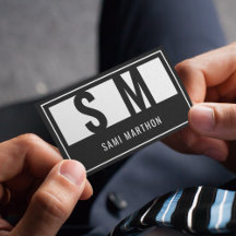 Monogramm Modern Beruflich Schwarz/Weiß