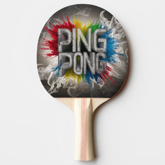 monogramm modern bunt elegant cool tischtennis schläger (Rückseite)