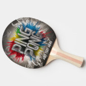 monogramm modern bunt elegant cool tischtennis schläger (Seitenansicht)