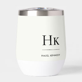 Monogramm Modern Einfach Elegant Elfenbein Weiß Ma