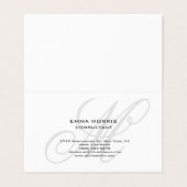 Monogramm Modern Einfach Minimalistisch Schlicht Visitenkarten (Außenseite Aufgefaltet)