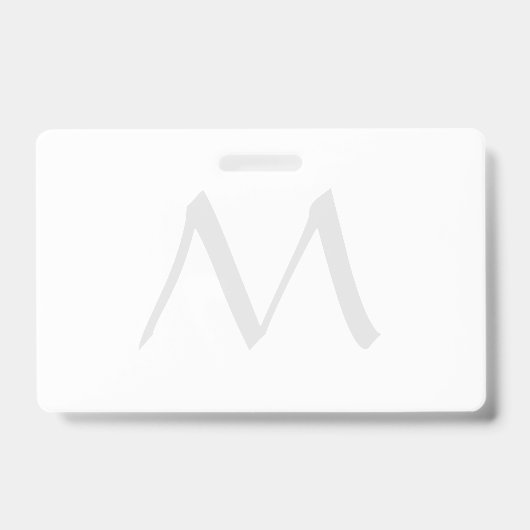 Monogramm modern einfache Minimalist Plain Ausweis (Vorderseite)