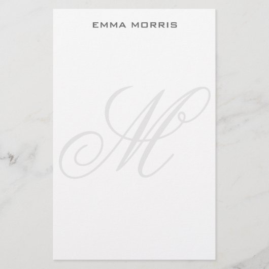 Monogramm modern einfache Minimalist Plain Briefpapier (Vorderseite)