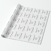 Monogramm modern einfache Minimalist Plain Geschenkpapier (Ungerollt)