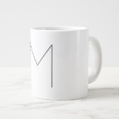 Monogramm modern einfache Minimalist Plain Jumbo-Tasse (Vorderseite Rechts)
