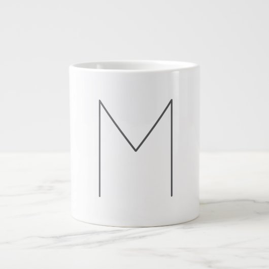 Monogramm modern einfache Minimalist Plain Jumbo-Tasse (Vorderseite)