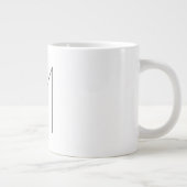 Monogramm modern einfache Minimalist Plain Jumbo-Tasse (Rechts)
