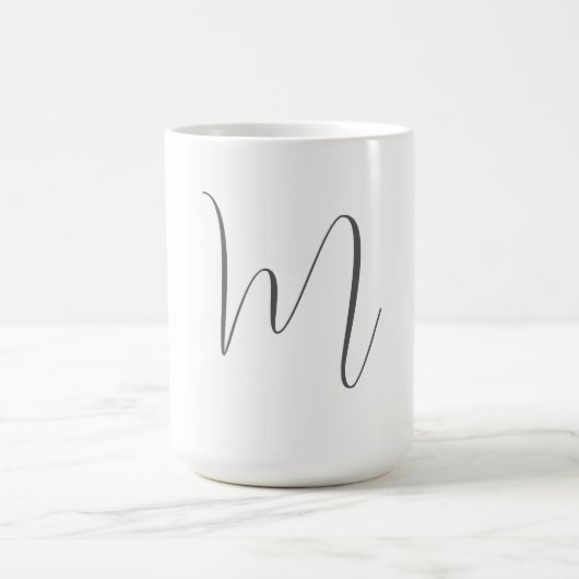 Monogramm modern einfache Minimalist Plain Kaffeetasse (Mittel)