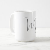 Monogramm modern einfache Minimalist Plain Kaffeetasse (Vorderseite Links)