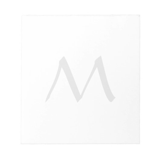 Monogramm modern einfache Minimalist Plain Notizblock (Vorderseite)