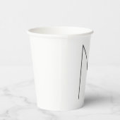 Monogramm modern einfache Minimalist Plain Pappbecher (Rechts)