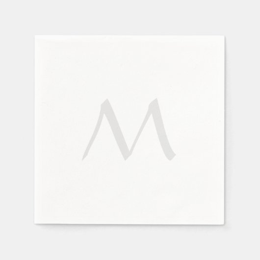Monogramm modern einfache Minimalist Plain Serviette (Vorderseite)