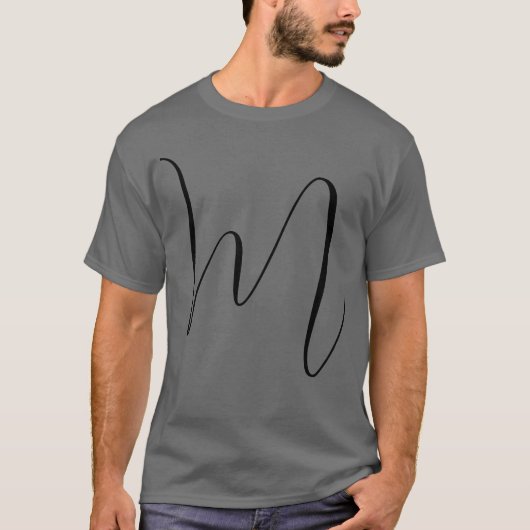 Monogramm modern einfache Minimalist Plain T-Shirt (Vorderseite)
