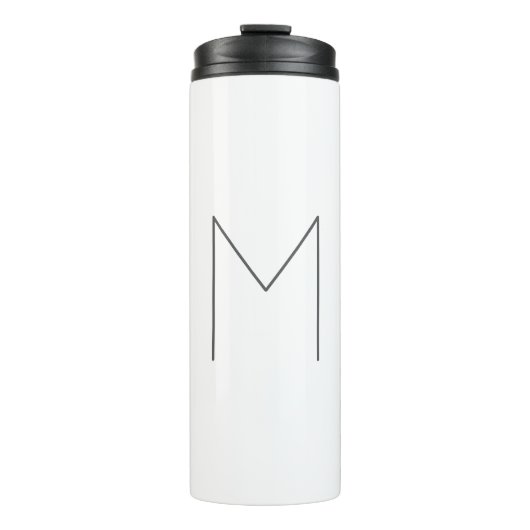 Monogramm modern einfache Minimalist Plain Thermosbecher (Vorderseite)