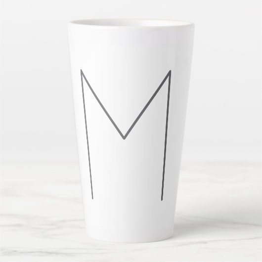 Monogramm modern einfache Minimalistin schlicht Milchtasse (Vorderseite)