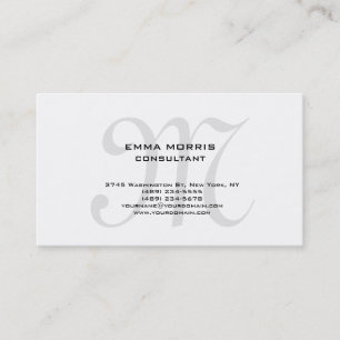 Monogramm modern einfache Minimalistin Visitenkarte