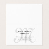 Monogramm modern einfache minimalistische Ebene Visitenkarten (Außenseite Aufgefaltet)