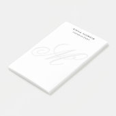 Monogramm modern einfache minimalistische Schrift Post-it Klebezettel (angewinkelt)