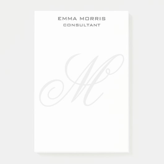 Monogramm modern einfache minimalistische Schrift Post-it Klebezettel (Vorderseite)