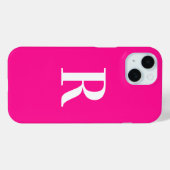 Monogramm Modern einfaches Hot Pink Case-Mate iPhone Hülle (Rückseite (Horizontal))