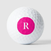 Monogramm Modern einfaches Hot Pink Golfball (Vorderseite)