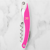 Monogramm Modern einfaches Hot Pink Kellnermesser (Vorderseite)