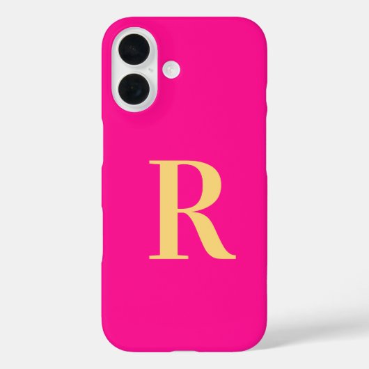 Monogramm Modern Hot Pink Case-Mate iPhone Hülle (Rückseite)