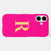 Monogramm Modern Hot Pink Case-Mate iPhone Hülle (Rückseite (Horizontal))