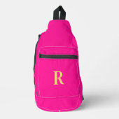 Monogramm Modern Hot Pink Crossbody Bag (Vorderseite)