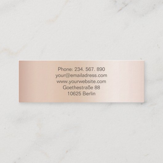 Monogramm Modern Minimal Beige Mini Visitenkarte (Rückseite)