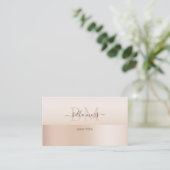 Monogramm Modern Minimal Beige Visitenkarte (Stehend Vorderseite)