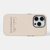 Monogramm Modern Minimal Creme iPhone Hülle (Rückseite (Horizontal))