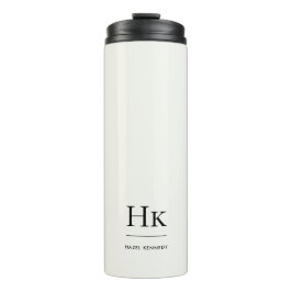 Monogramm modern minimal einfach klassisch Elfenbe Thermosbecher