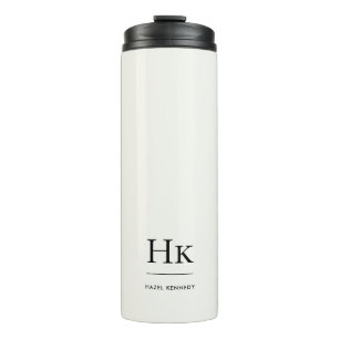 Monogramm modern minimal einfach klassisch Elfenbe Thermosbecher