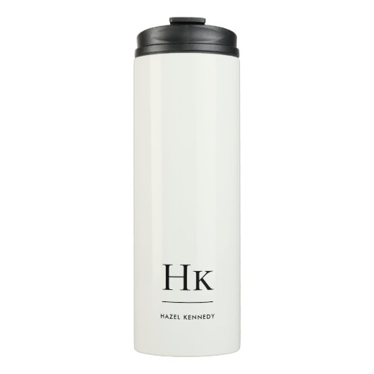 Monogramm modern minimal einfach klassisch Elfenbe Thermosbecher (Vorderseite)