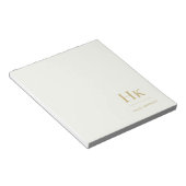 Monogramm Modern Minimal Elfenbein Gold Monogrammi Notizblock (angewinkelt)
