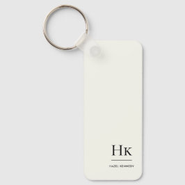Monogramm Modern Minimal Klassisch Elfenbein Monog Schlüsselanhänger