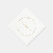 Monogramm, modern, minimale Hochzeit Serviette (Ecke)